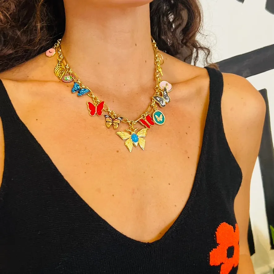 Butterflies Charm Necklace