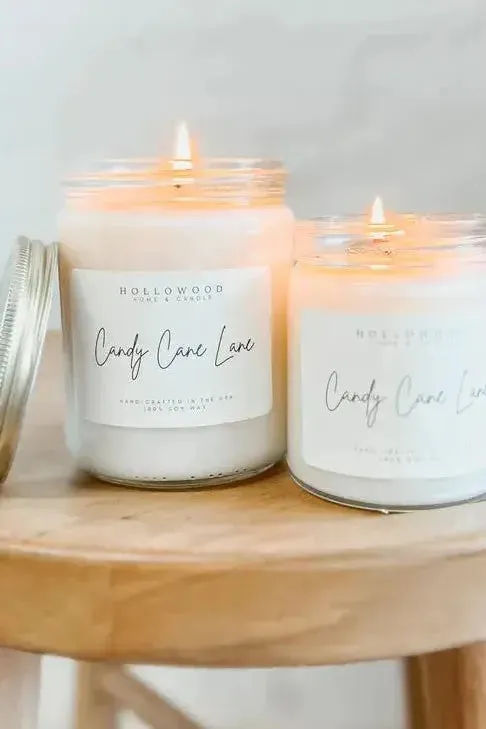 Candy Cane Lane Holiday Candle