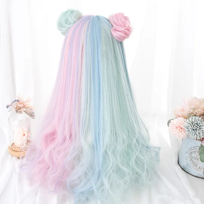 Carrousel colorblock wig YC21991