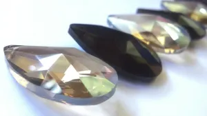 Champagne and Black Teardrop Chandelier Crystals Prism 38mm