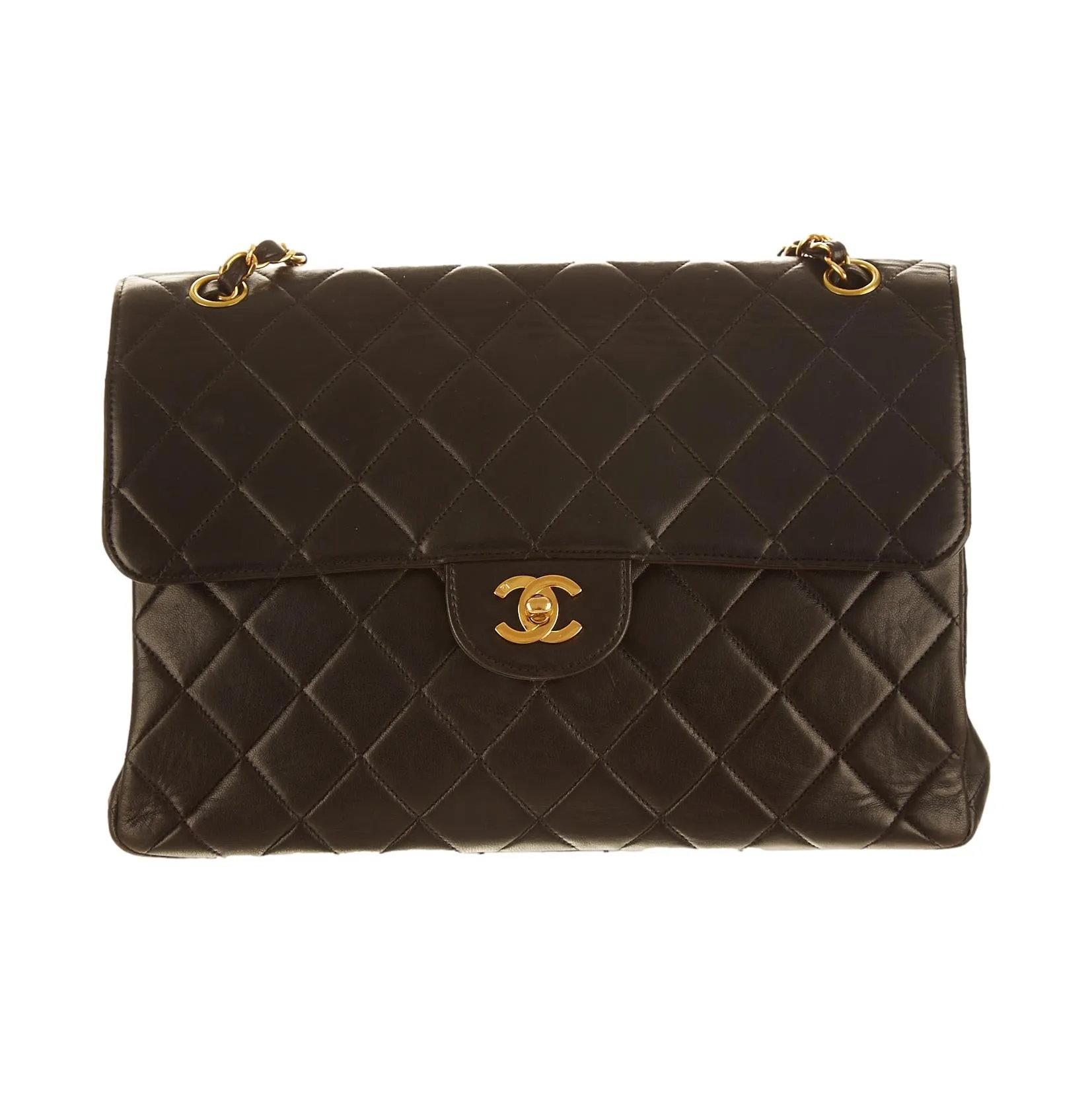 Chanel Black Double Sided Jumbo Chain Shoulder Bag