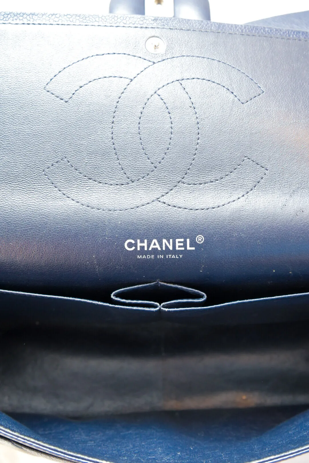Chanel Classic Jumbo Double Flap Quilted Caviar Bag