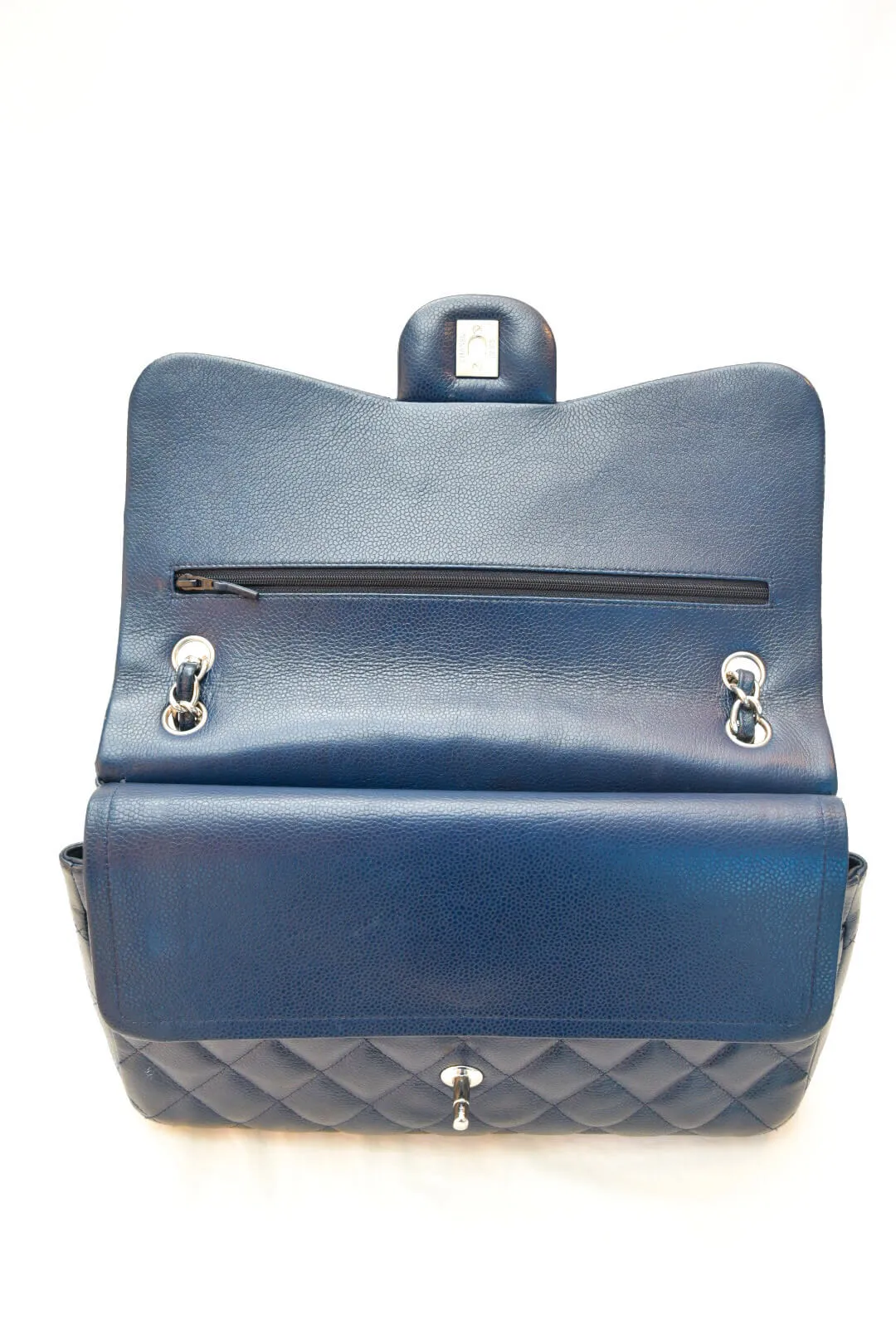 Chanel Classic Jumbo Double Flap Quilted Caviar Bag