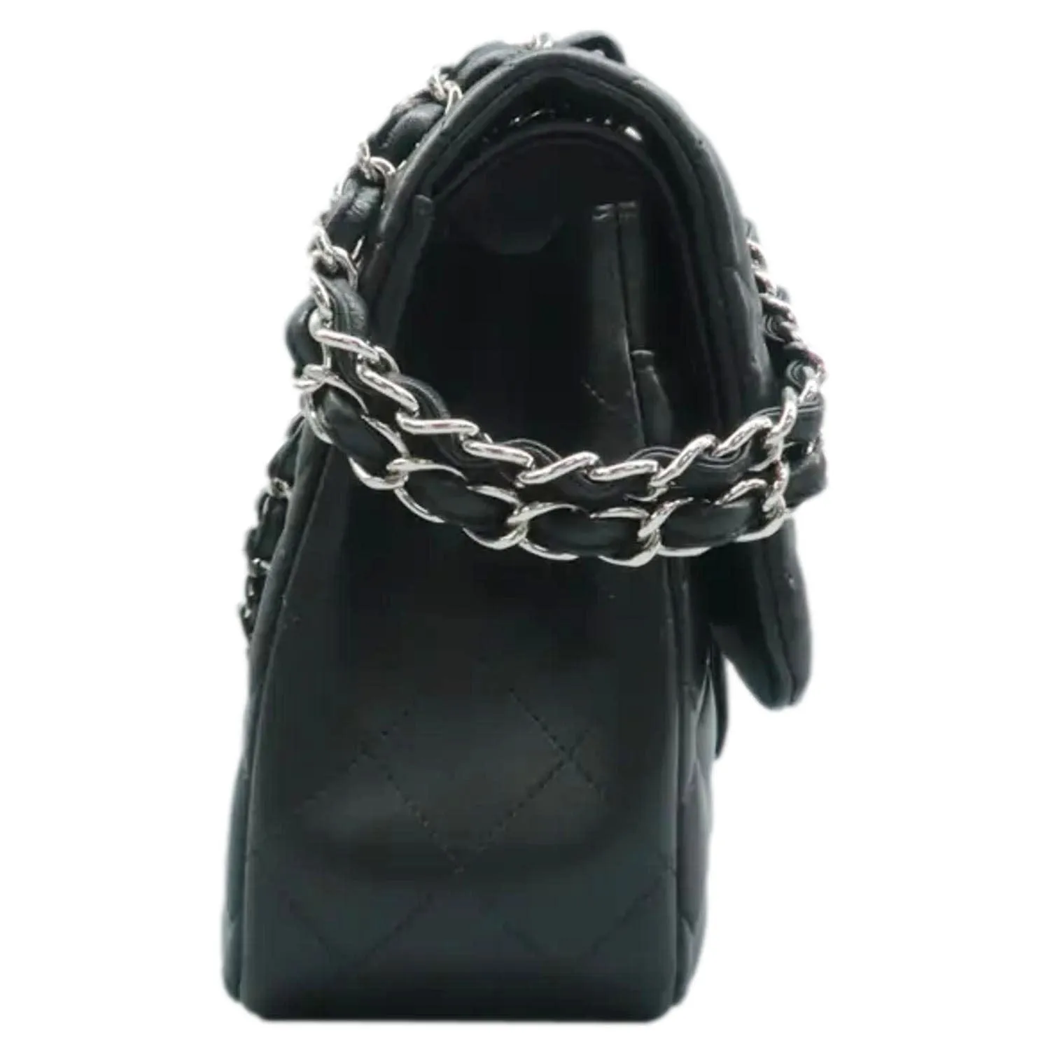 CHANEL Jumbo Classic Double Flap Quilted Leather Shoulder Bag Black