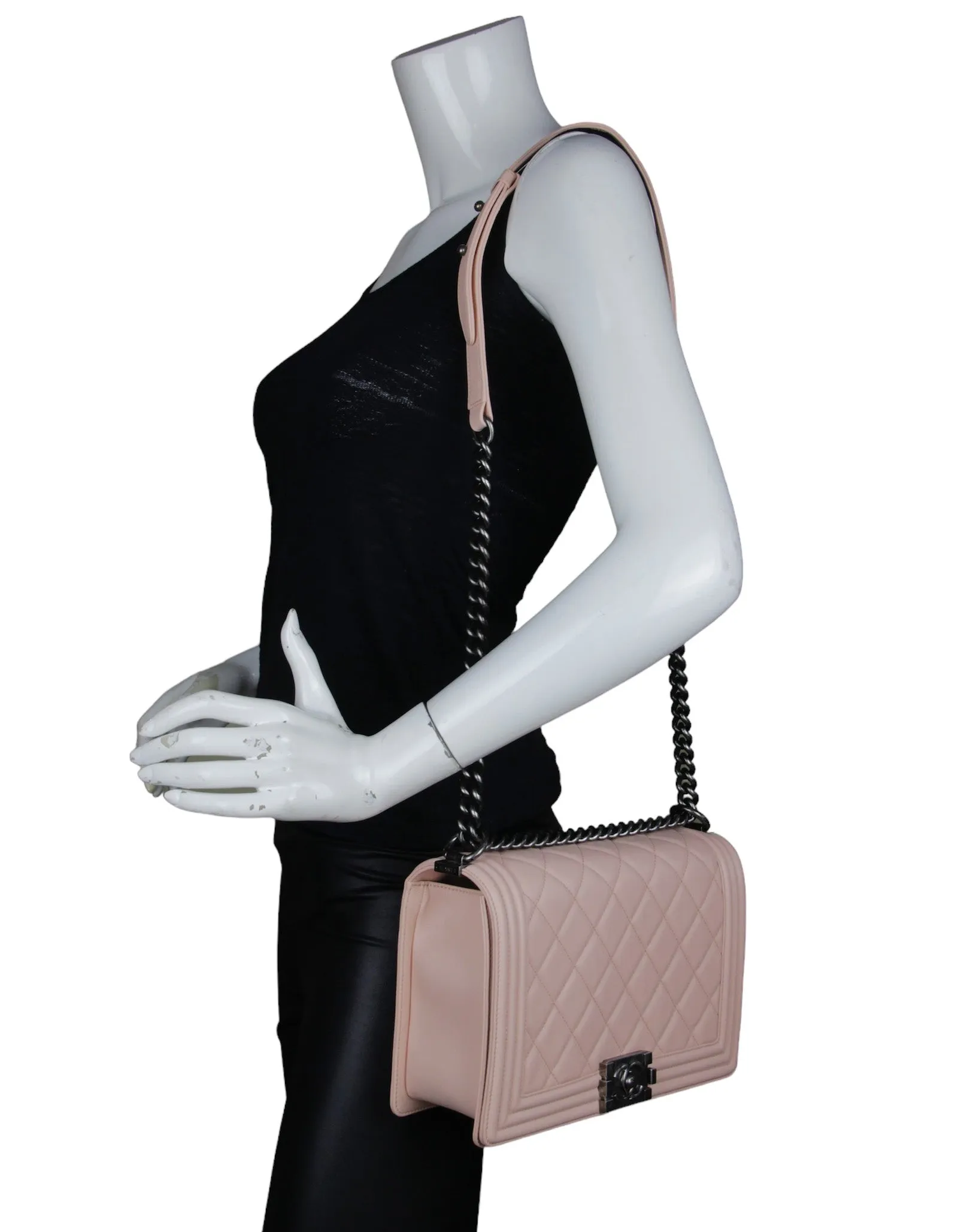 Chanel Pink Lambskin Leather New Medium Boy Bag