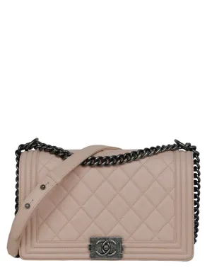 Chanel Pink Lambskin Leather New Medium Boy Bag