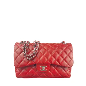 Chanel Red Caviar Classic Jumbo Double Flap