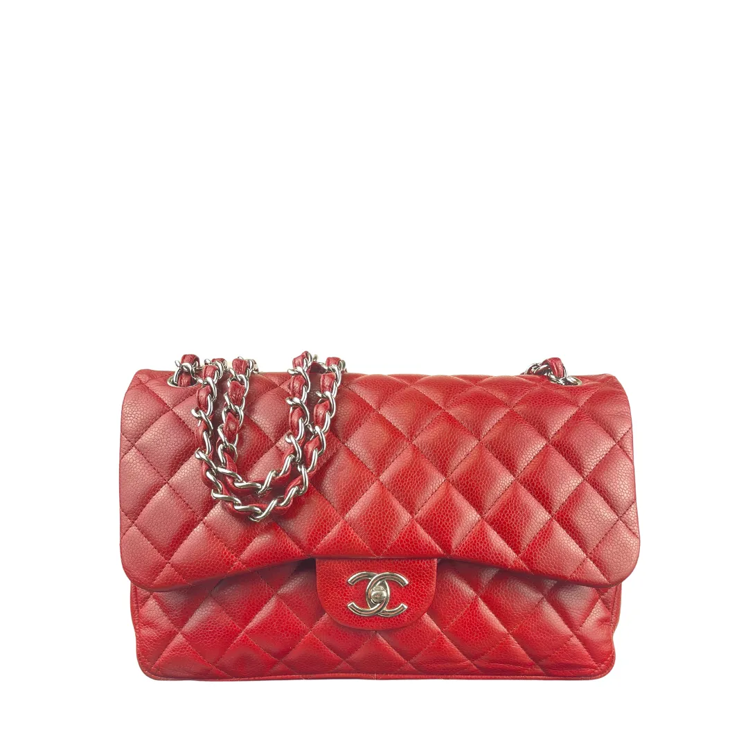 Chanel Red Caviar Classic Jumbo Double Flap