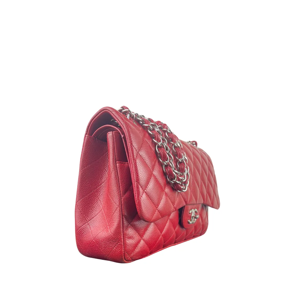 Chanel Red Caviar Classic Jumbo Double Flap