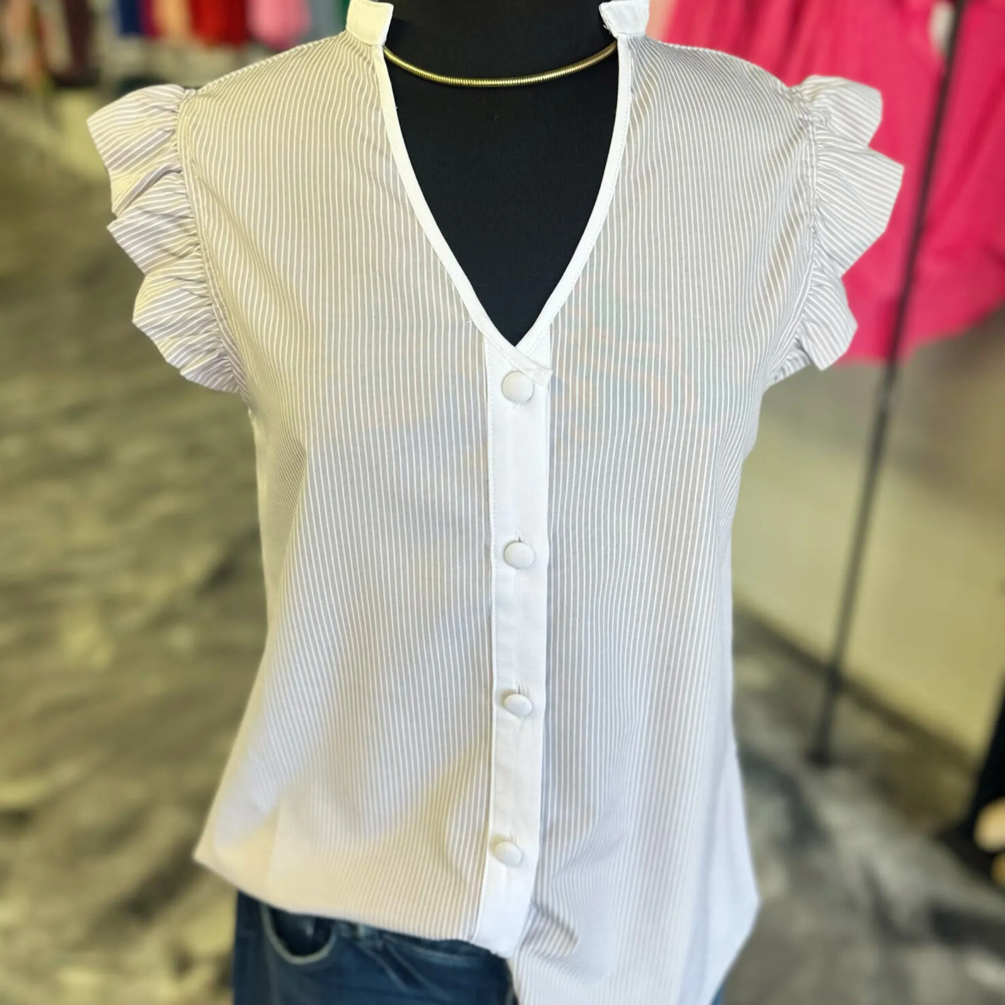 Charleston Getaway Ruffle Top