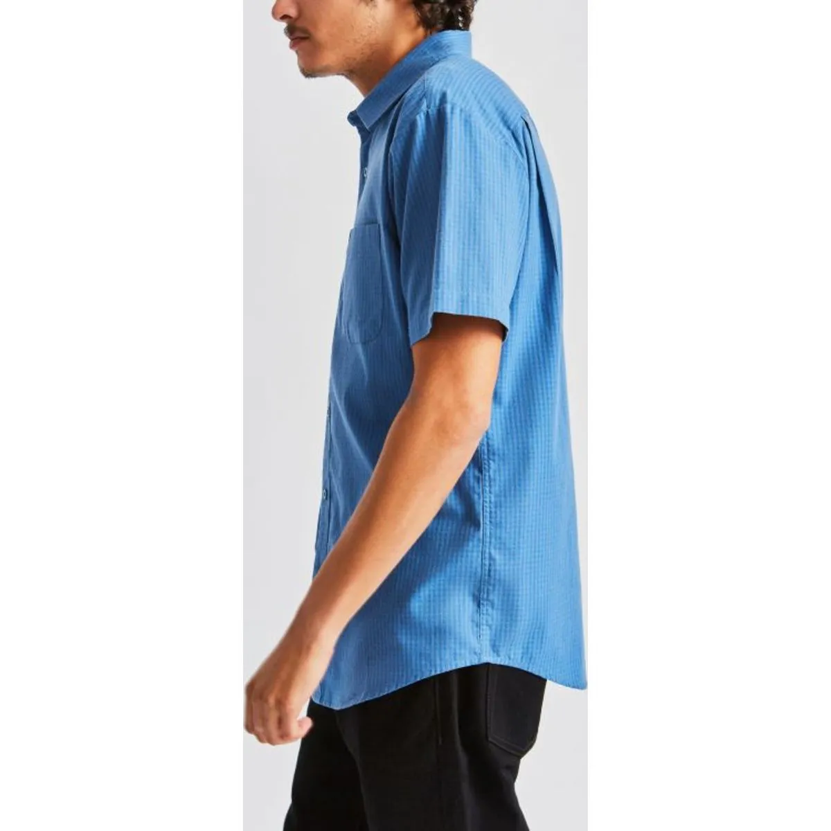 Charter Plaid S/S Woven - River Blue