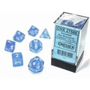 Chessex: Borealis 7P Sky Blue / White