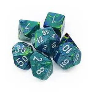 Chessex: Festive 7P Green /  Silver