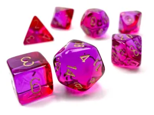 Chessex: Gemini 7P Translucent Red-Violet/Gold