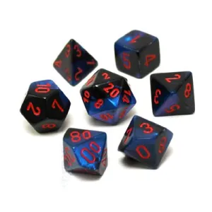 Chessex: Gemini 7PC Black Starlight / Red