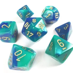 Chessex: Gemini 7PC Blue Teal / Gold