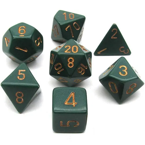 Chessex: Gemini 7Pc Dusty Green / Copper