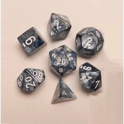 Chessex: Lustrous 7P Slate / White