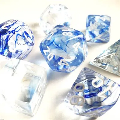 Chessex: Nebula 7P Dark Blue / White