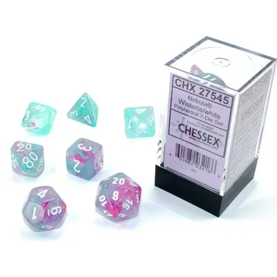Chessex: Nebula 7P Wisteria / White