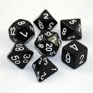 Chessex: Opaque 7Pc Black/White