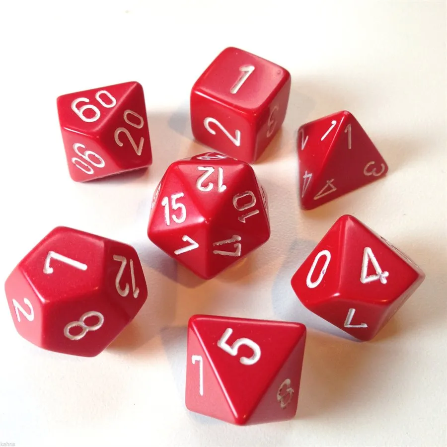 Chessex: Opaque: 7Pc Red/White