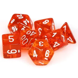 Chessex: Translucent 7PC Orange/White