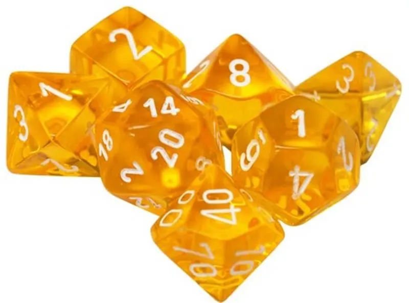 Chessex: Translucent 7PC Yellow/White