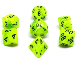 Chessex: Vortex 7Pc Bright Green / Black