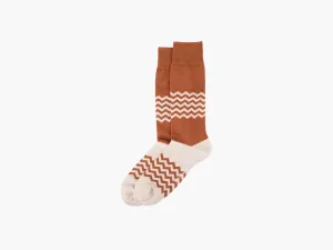 Chevron Colorblock-Brown/Cream