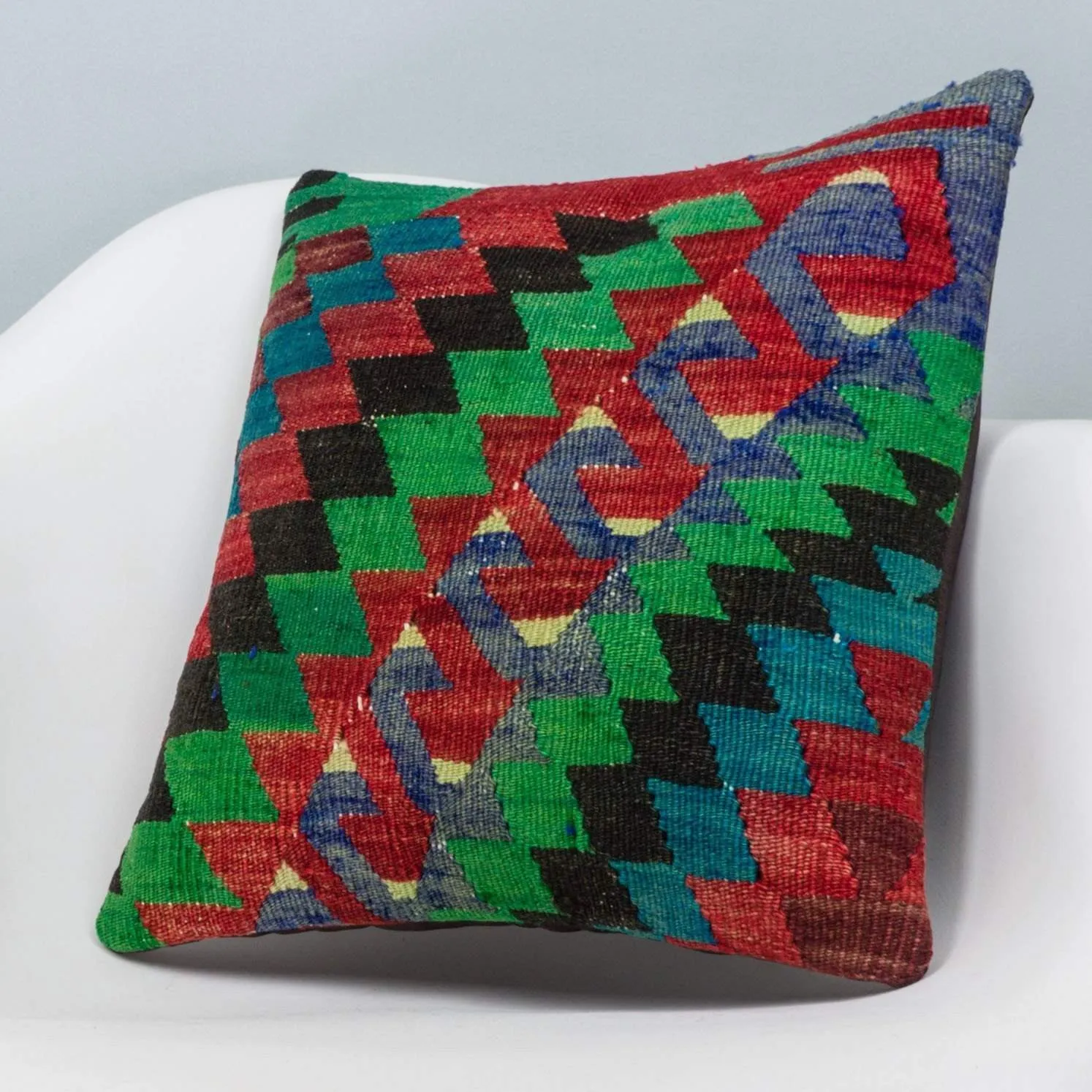 Chevron Multi Color Kilim Pillow Cover 16x16 3311