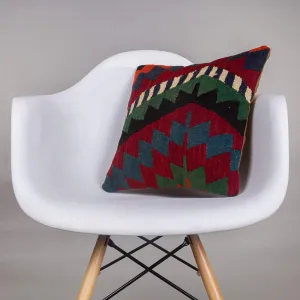 Chevron Multi Color Kilim Pillow Cover 16x16 4588