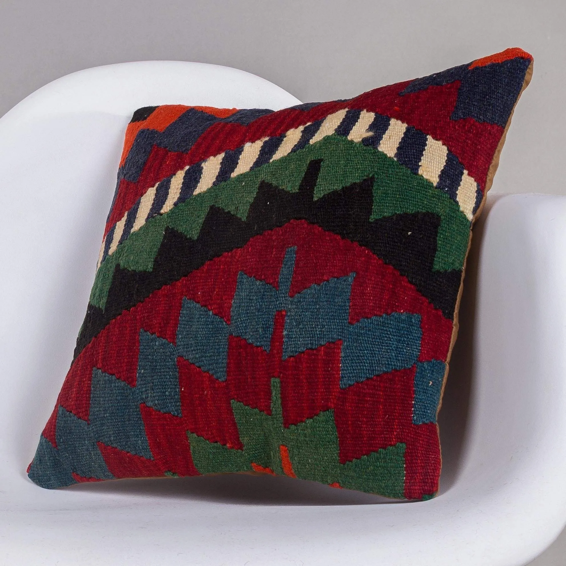 Chevron Multi Color Kilim Pillow Cover 16x16 4588