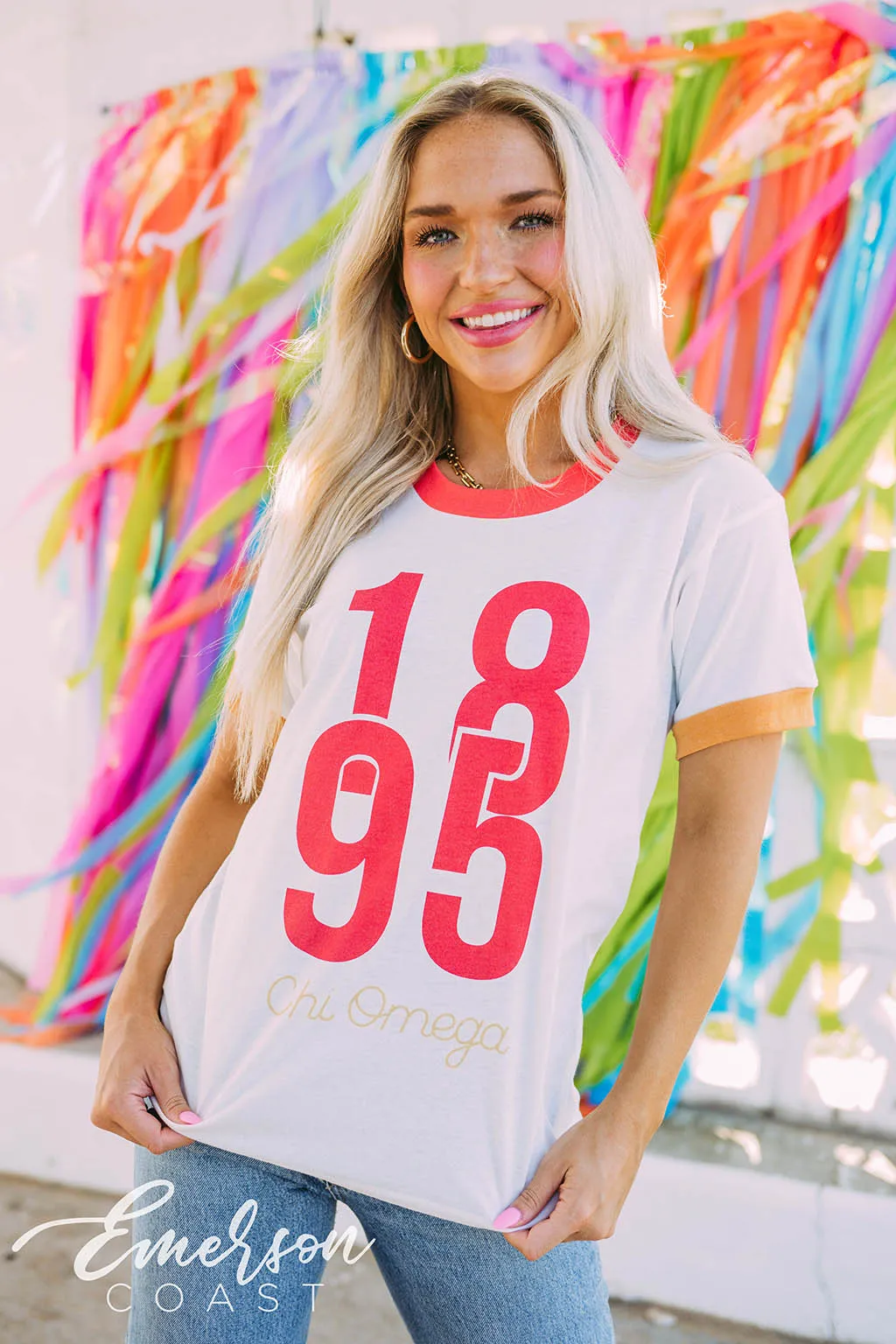 Chi Omega 1895 Colorblock Ringer