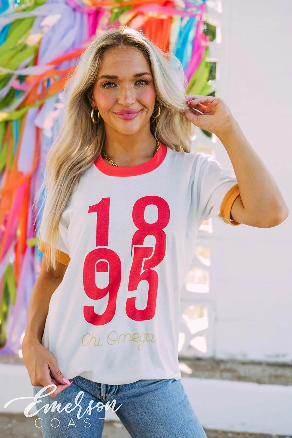 Chi Omega 1895 Colorblock Ringer