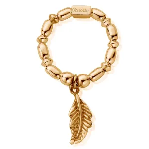 ChloBo Mini Rice Feather Ring  - Gold