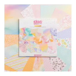 Chloe's Creative Cards Designer Printed Paper Pad (8x8) - Pastel Rainbow Delight