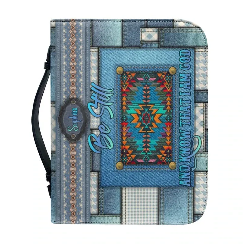 Christianartbag Bible Cover - Intage Hand-woven Southwest Lacing Design Bible Cover - Personalized Bible Cover - Southwestern Serenity Bible Cover -  CABBBCV02080923.