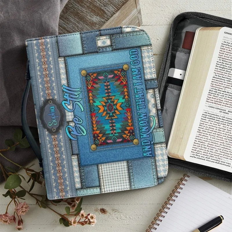 Christianartbag Bible Cover - Intage Hand-woven Southwest Lacing Design Bible Cover - Personalized Bible Cover - Southwestern Serenity Bible Cover -  CABBBCV02080923.
