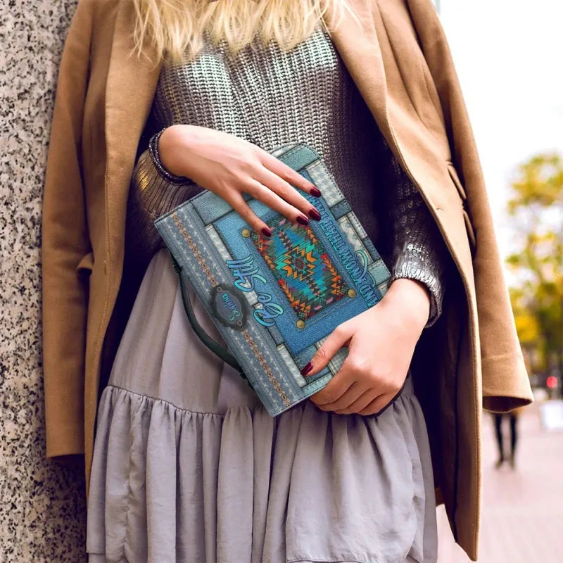 Christianartbag Bible Cover - Intage Hand-woven Southwest Lacing Design Bible Cover - Personalized Bible Cover - Southwestern Serenity Bible Cover -  CABBBCV02080923.