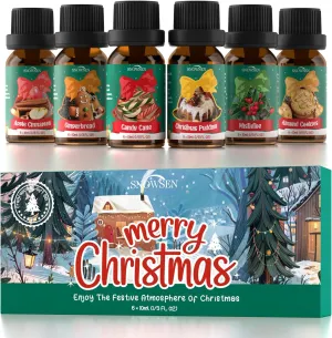 Christmas Essential Oil Gift Set - Holiday Fragrance Oils for Diffuser, Soap & C