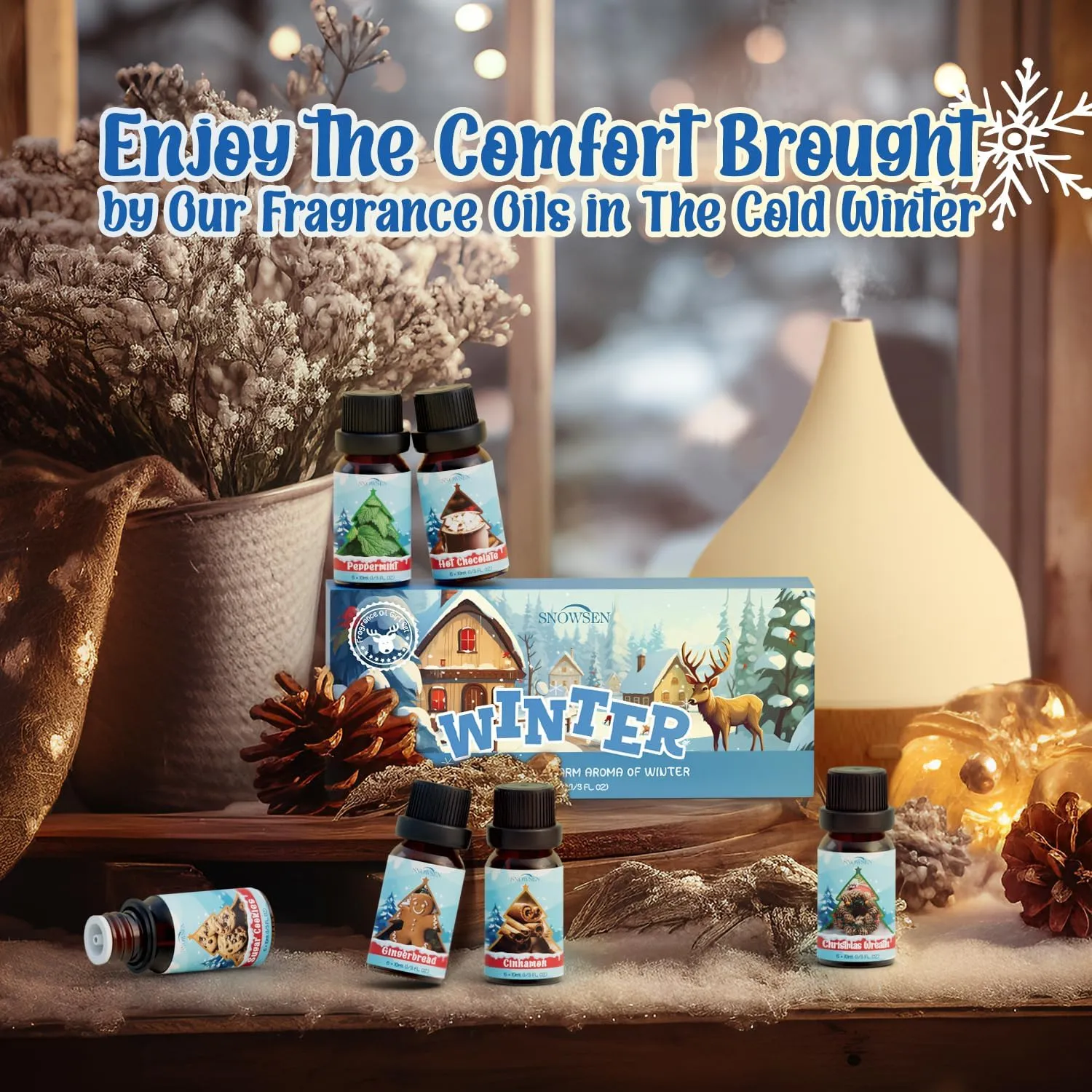Christmas Essential Oil Gift Set - Holiday Fragrance Oils for Diffuser, Soap & C