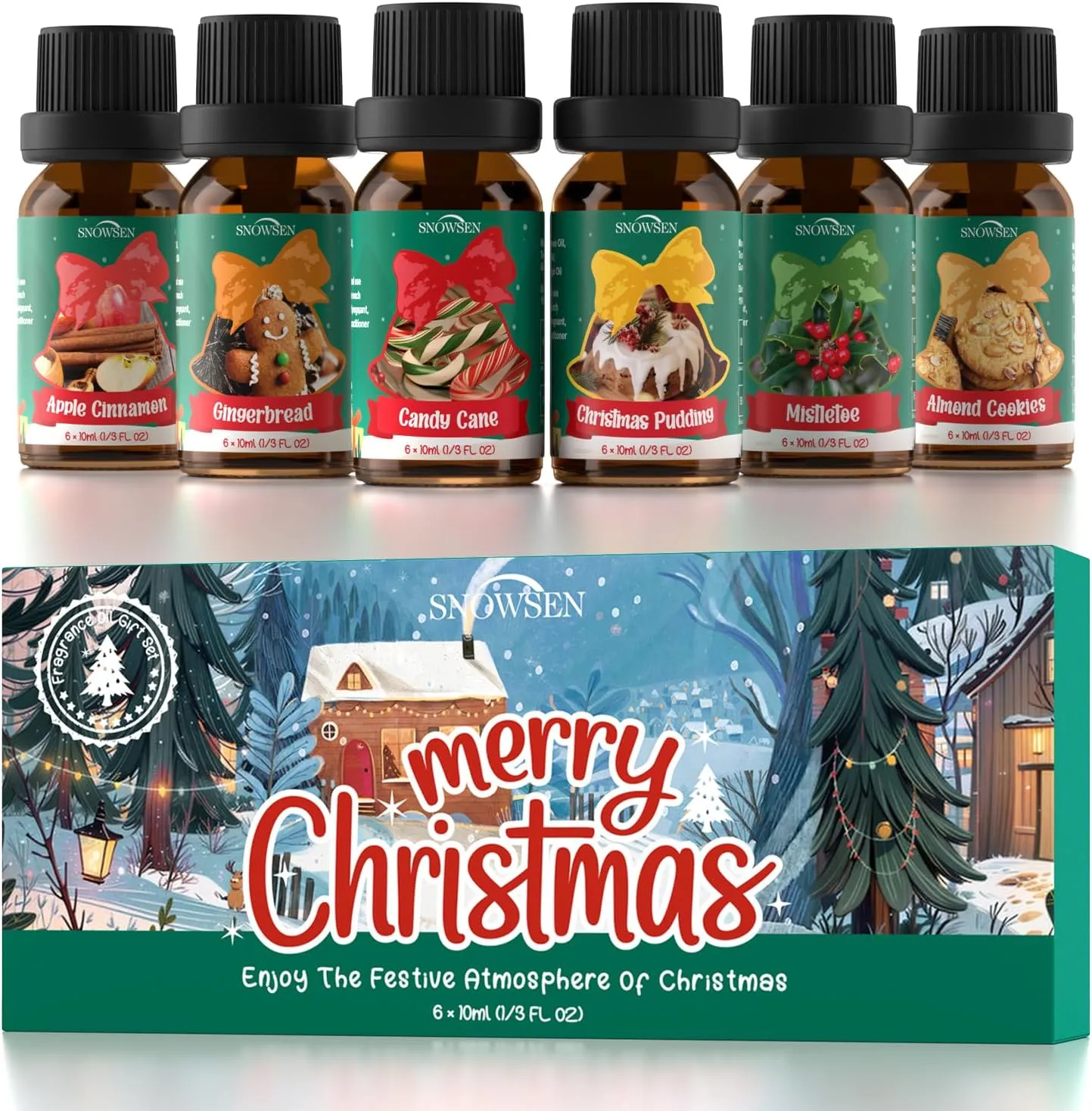 Christmas Essential Oil Gift Set - Holiday Fragrance Oils for Diffuser, Soap & C