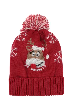 CHRISTMAS HOLIDAY DESIGN POMPOM BEANIE