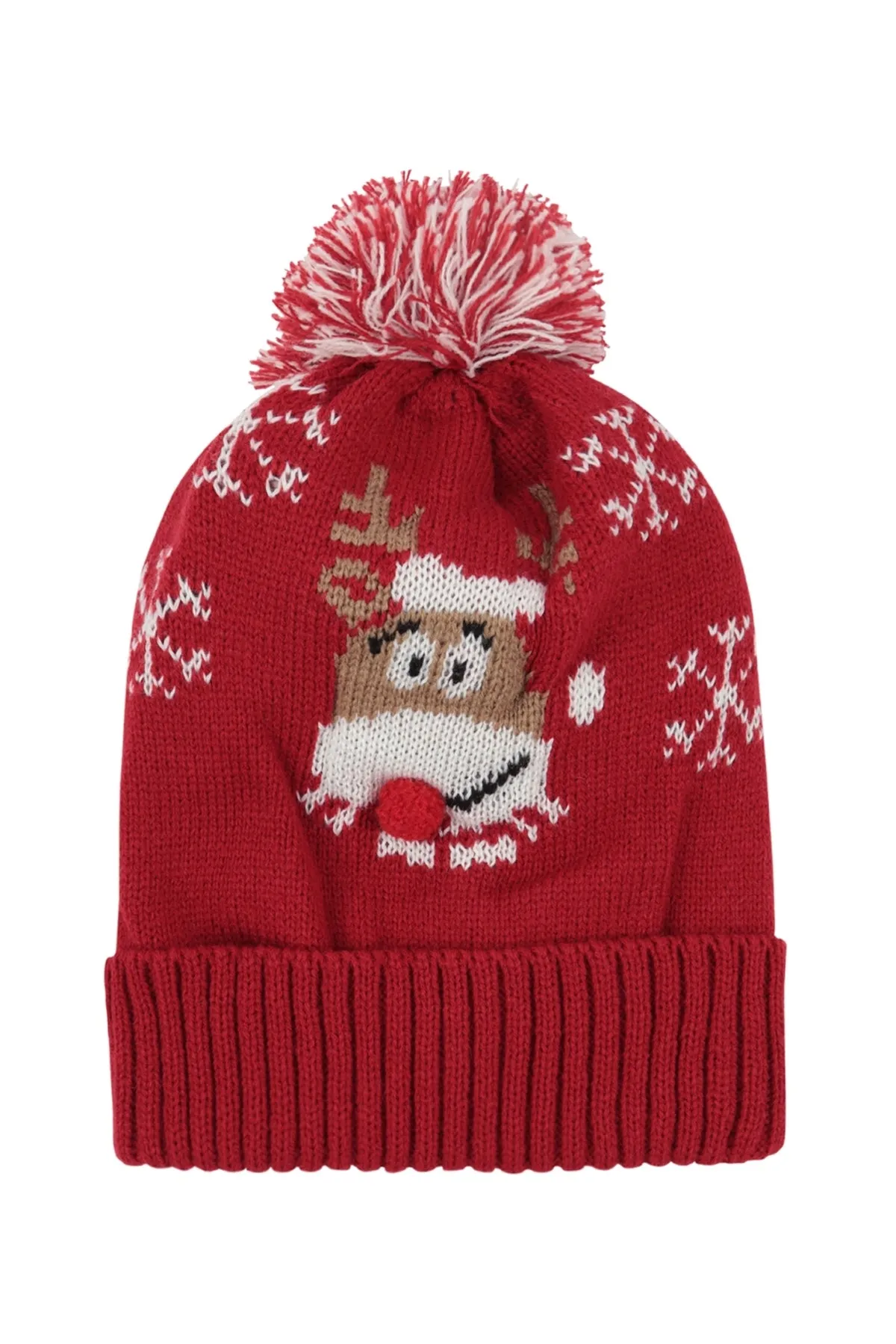 CHRISTMAS HOLIDAY DESIGN POMPOM BEANIE