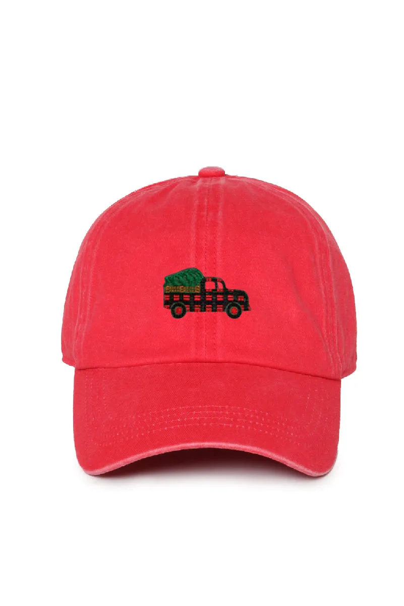 Christmas Tree Embroidered Baseball Hat