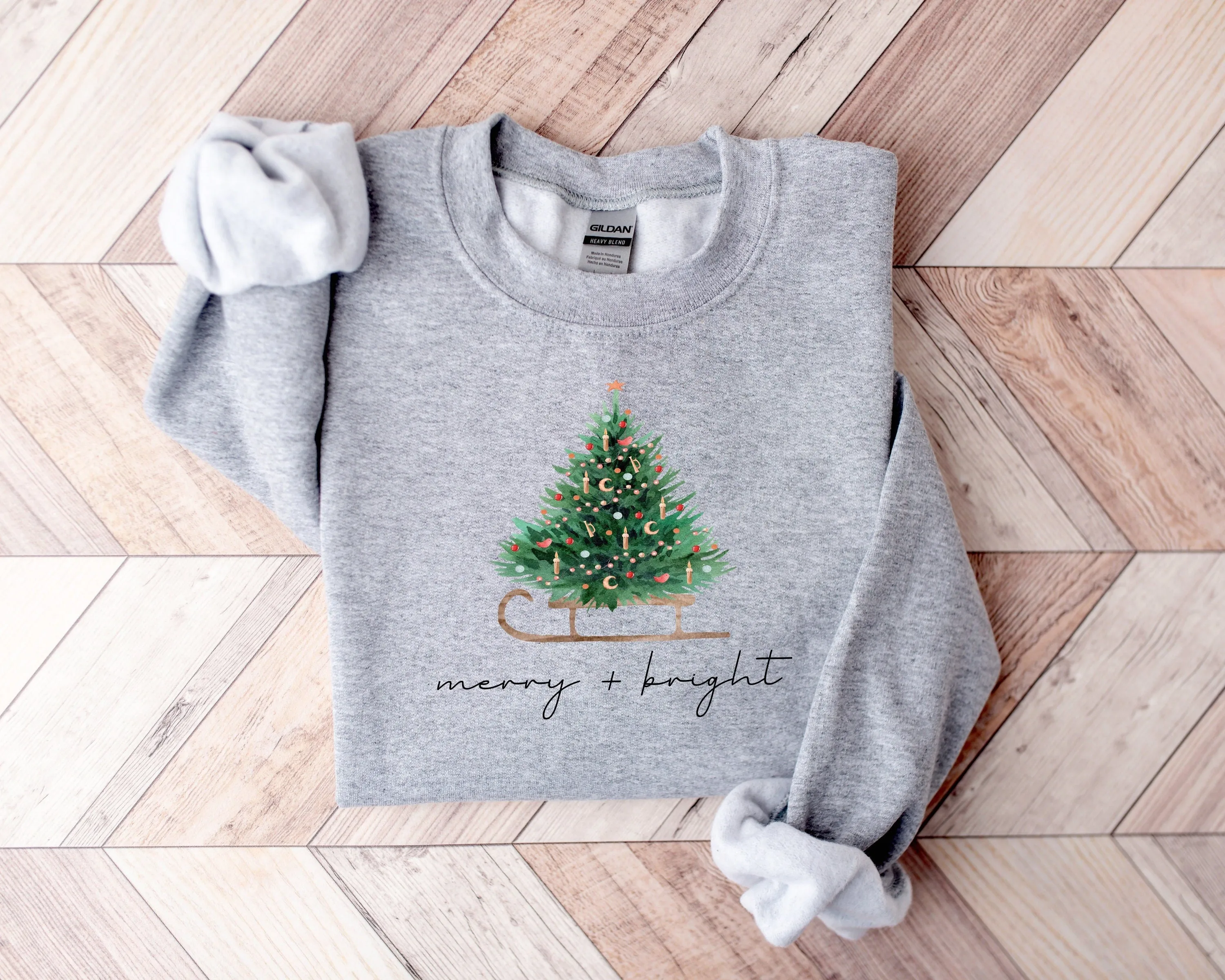 Christmas Tree Sleigh Holiday Sweatshirt