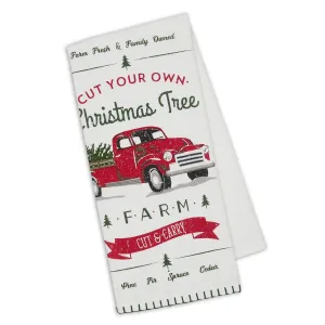 Christmas Truck Printed Dishtowel