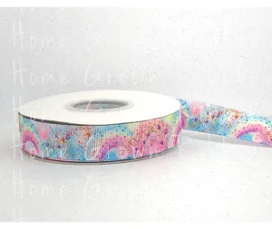 Chunky Glitter Double Sided Grosgrain Ribbon 7/8 Inch - 1.5 Inch - 3 Inch - Double Faced Heat Transfer