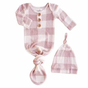 CL Waffle Knot Gown | Big Check Rosy